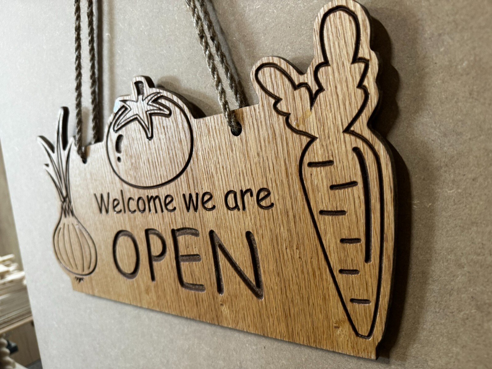 Extra large “Open-Closed” double sided sign for Vegan shops, vegetable shop etc.