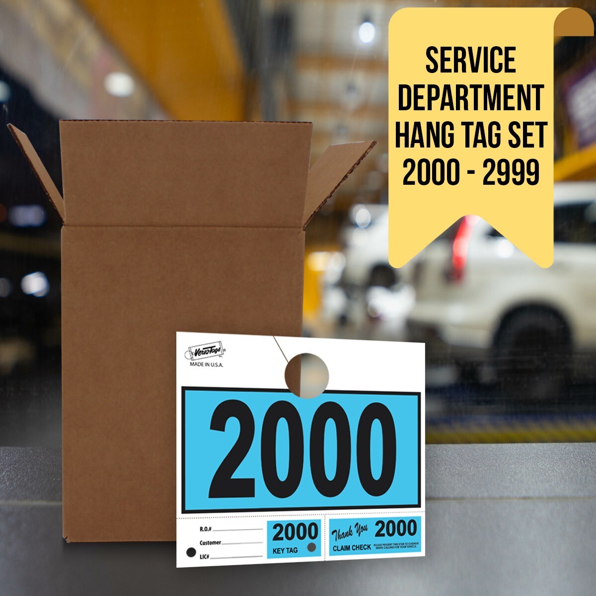 1000 Car Dealer Service Hang Tags Mechanic Repair Shop 3 Piece System Blue