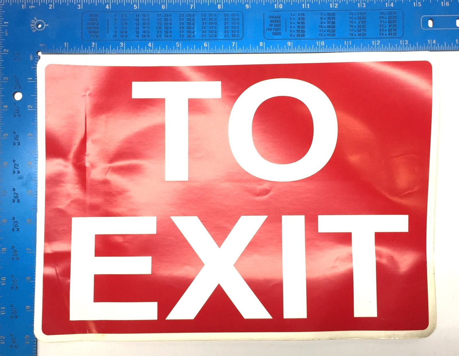 Unbranded 14″x10″ ‘Exit Only’ (7)/ ‘To Exit’ (1) Adhesive Back Signage NOS