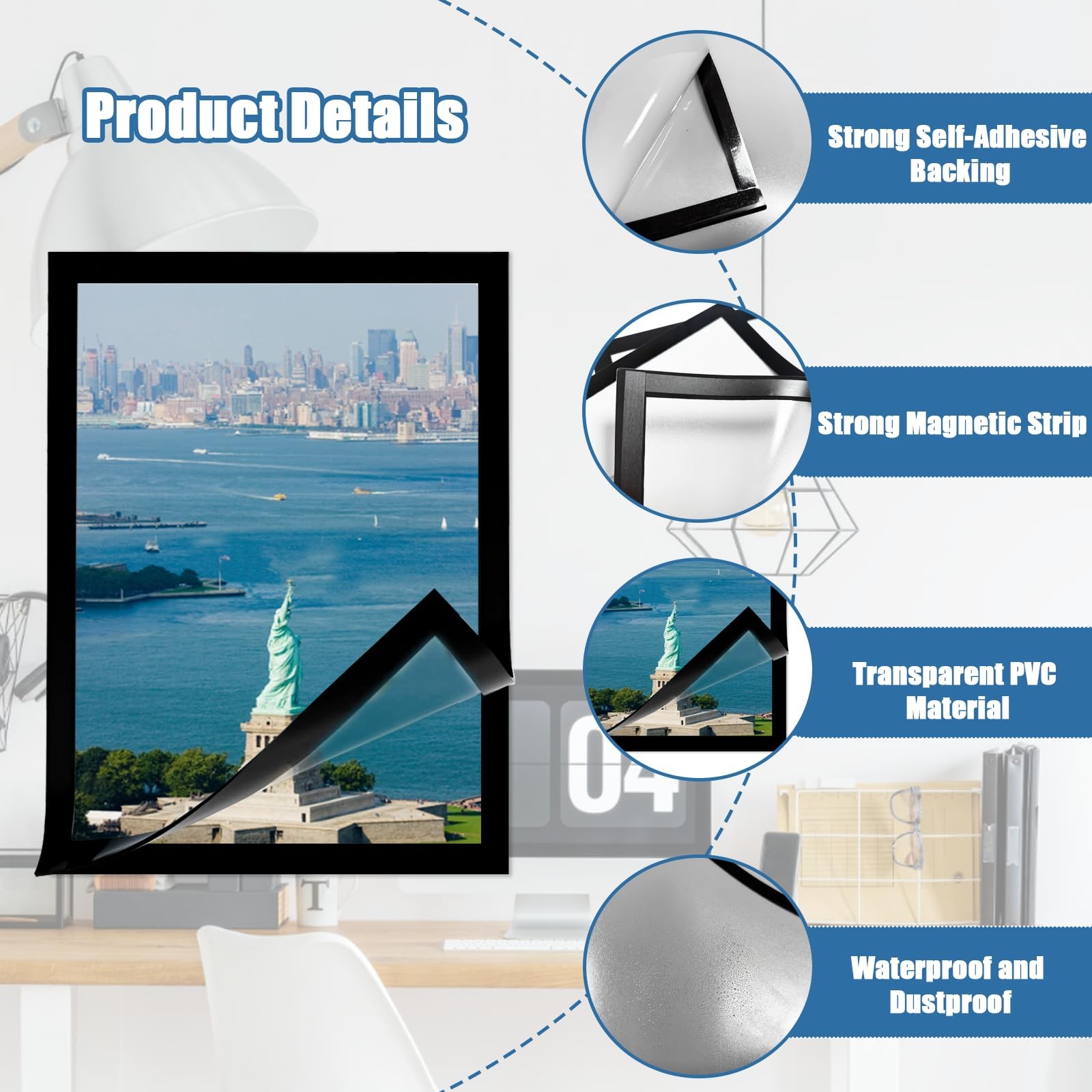 10 Pcs Magnetic Sign Holder 8 1/2″ x 11″ Self-Adhesive 8.5 x 11 inches, Clear