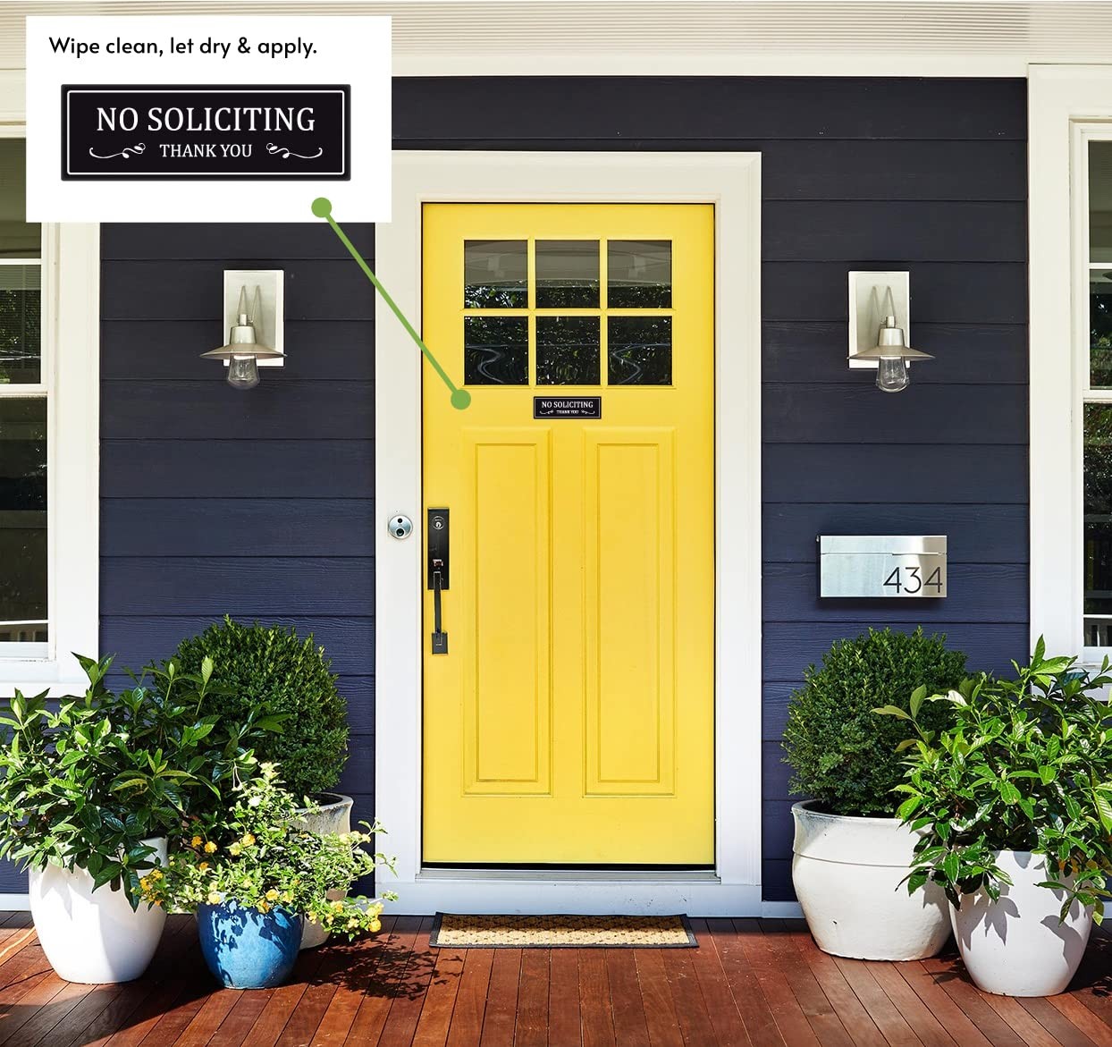 TRUSTY Indoor Outdoor No Soliciting Sign Removable Decal Sticker for Home Busine
