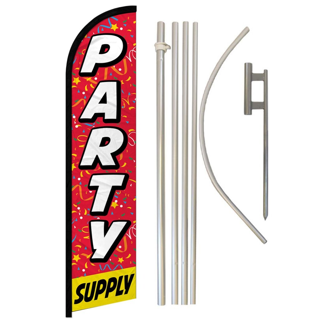 Party Supply Windless Banner Swooper Advertising Flag Pole Kit Party Supplies