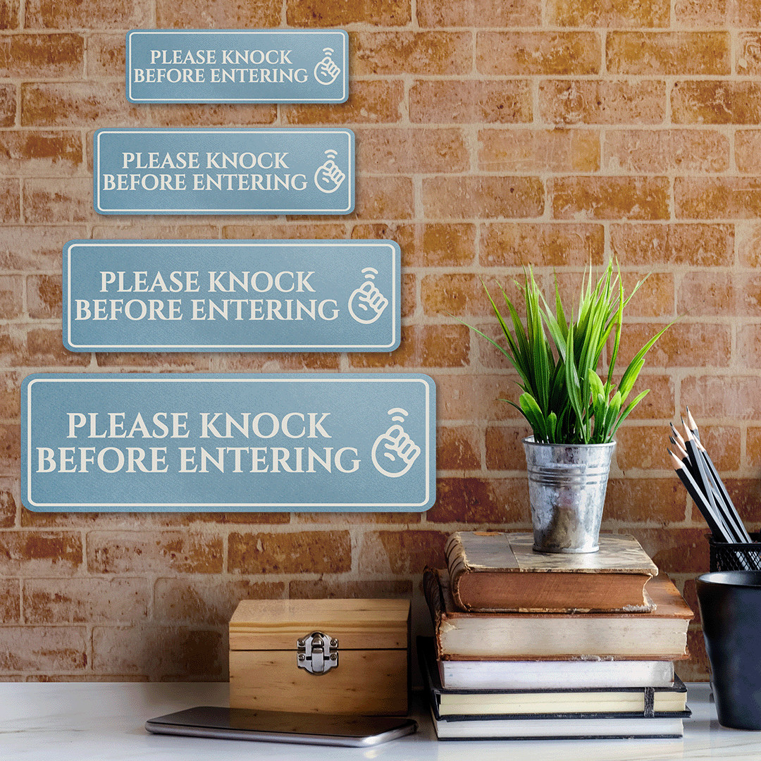 Standard Plus Please Knock Before Entering Wall or Door Sign | Privacy Signage