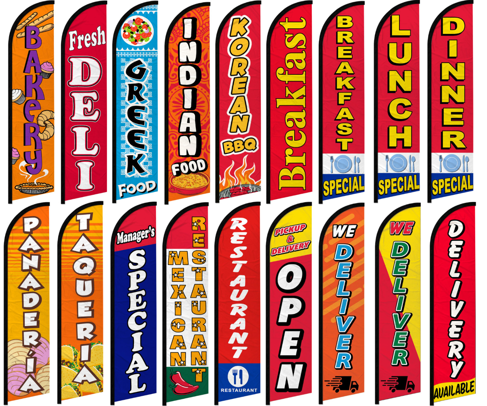 Restaurant Windless Advertising Swooper Flag Breakfast Special