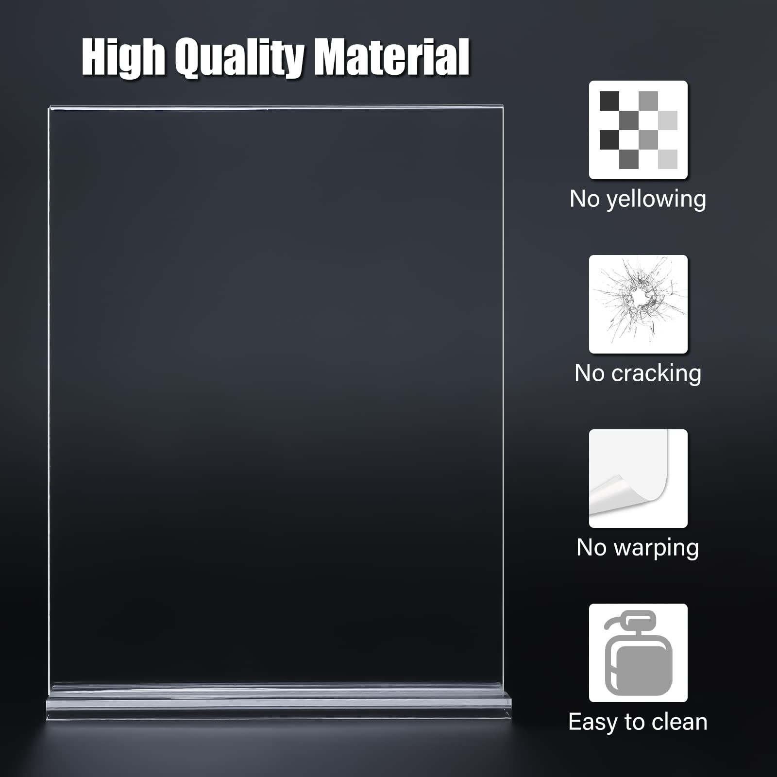 xydstay 8.5 x 11 Acrylic Sign Holder 2 Pack, Vertical T Shape Clear