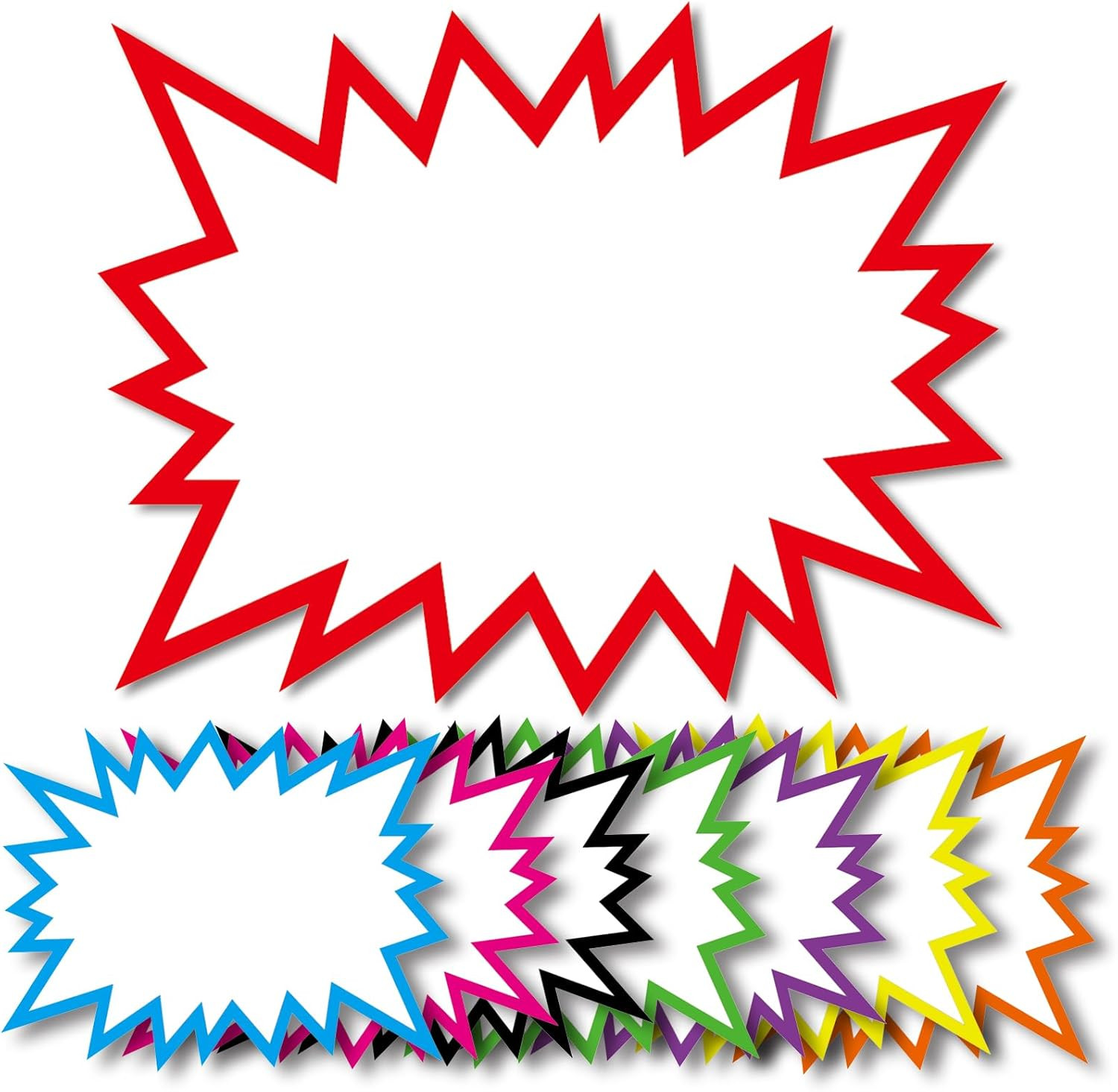 5.5X7Inch 80Pieces Bright Neon Burst Star Cutouts Signs for Retail,Garage Sale S