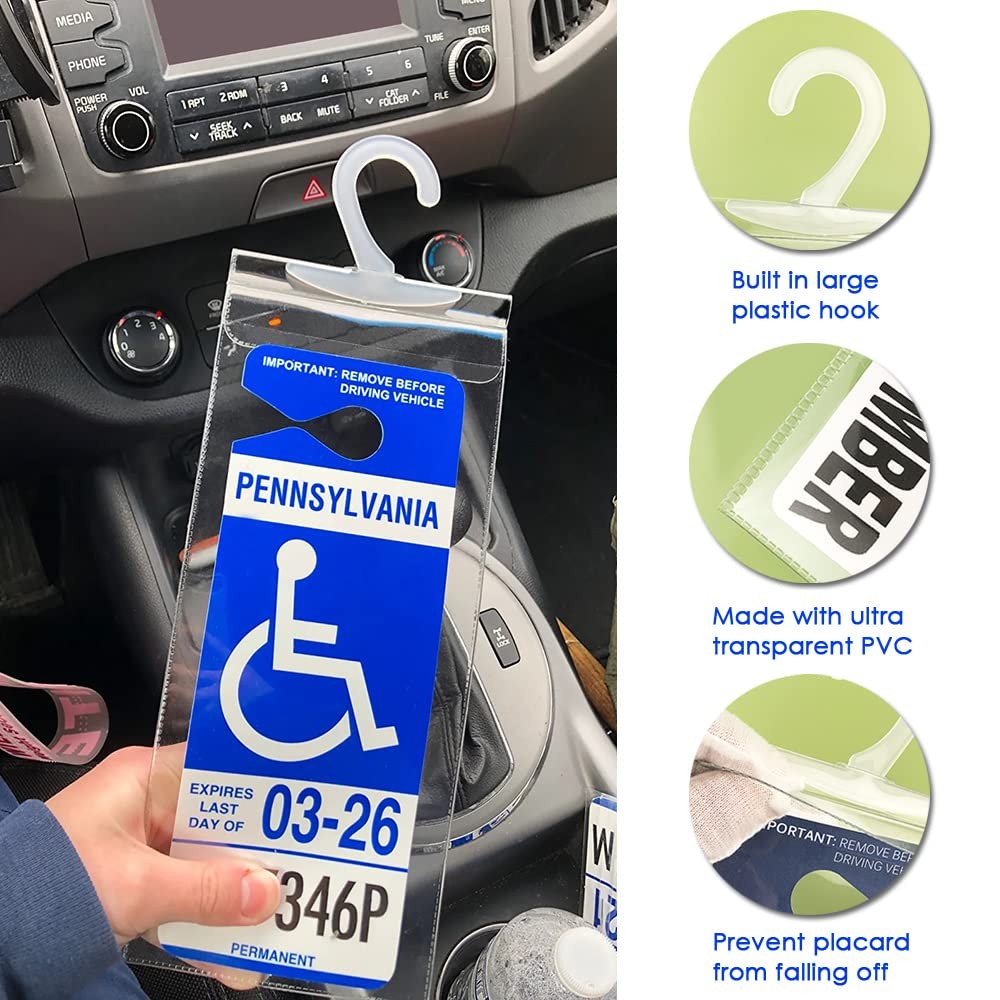 Handicap Parking Placard Holder, Ultra Universal Size, Transparent