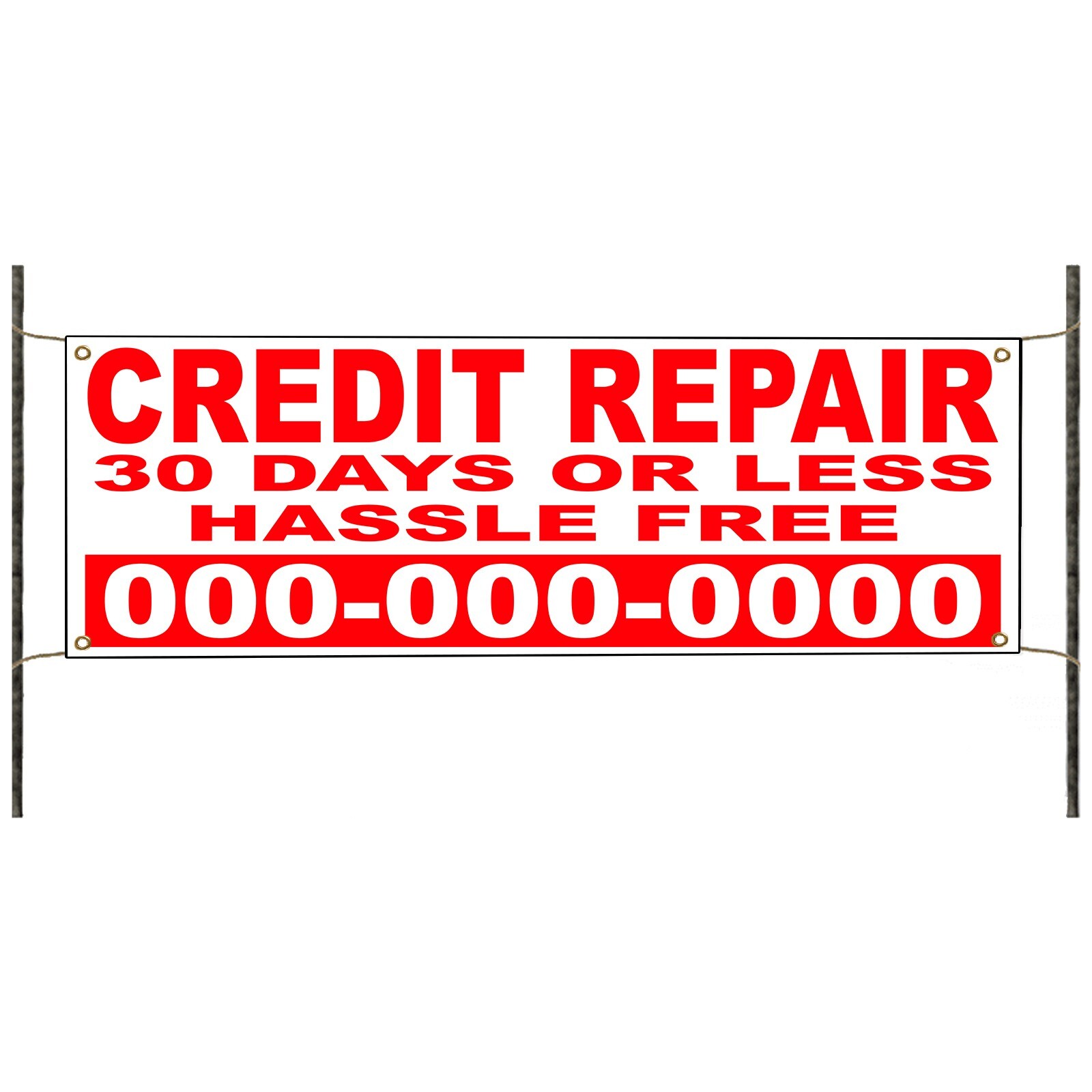 Credit Repair 30 Days Or Less Hassle Free Custom Number Advertising Vinyl Banner