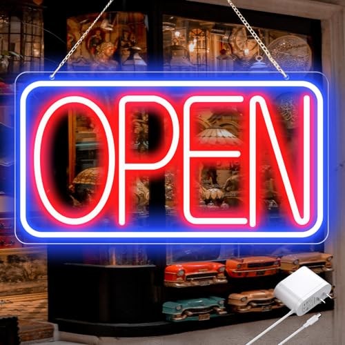 16.5″ X 9″ Led Neon Open Signs for Business Ultra Bright Plug In Electric Light
