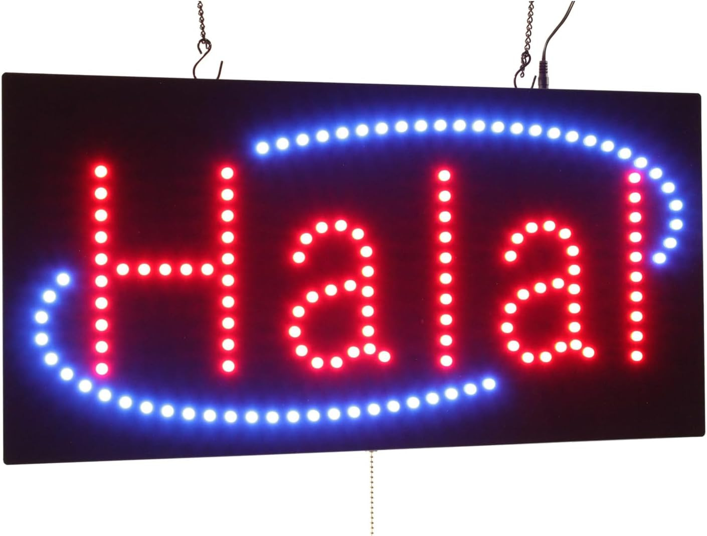 Halal Sign – 24″x12″ LED Neon Signboard for Grand Opening & Display