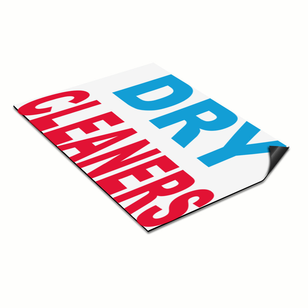 Car Magnet Set of 2 Dry Cleaners Blue Red A Car Advertising Industrial Sign