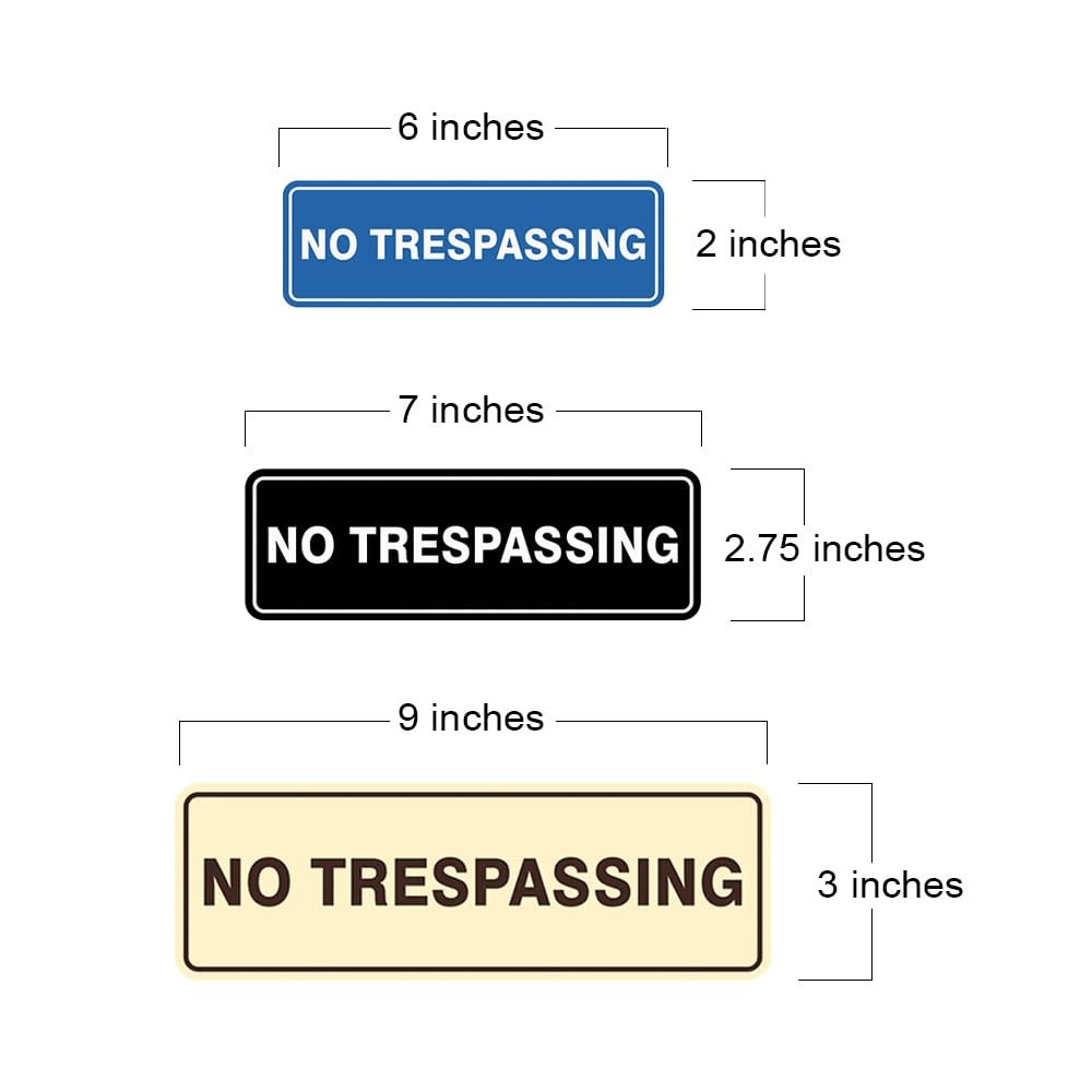 Standard No Trespassing Sign – Black – Large 3″ X 9″