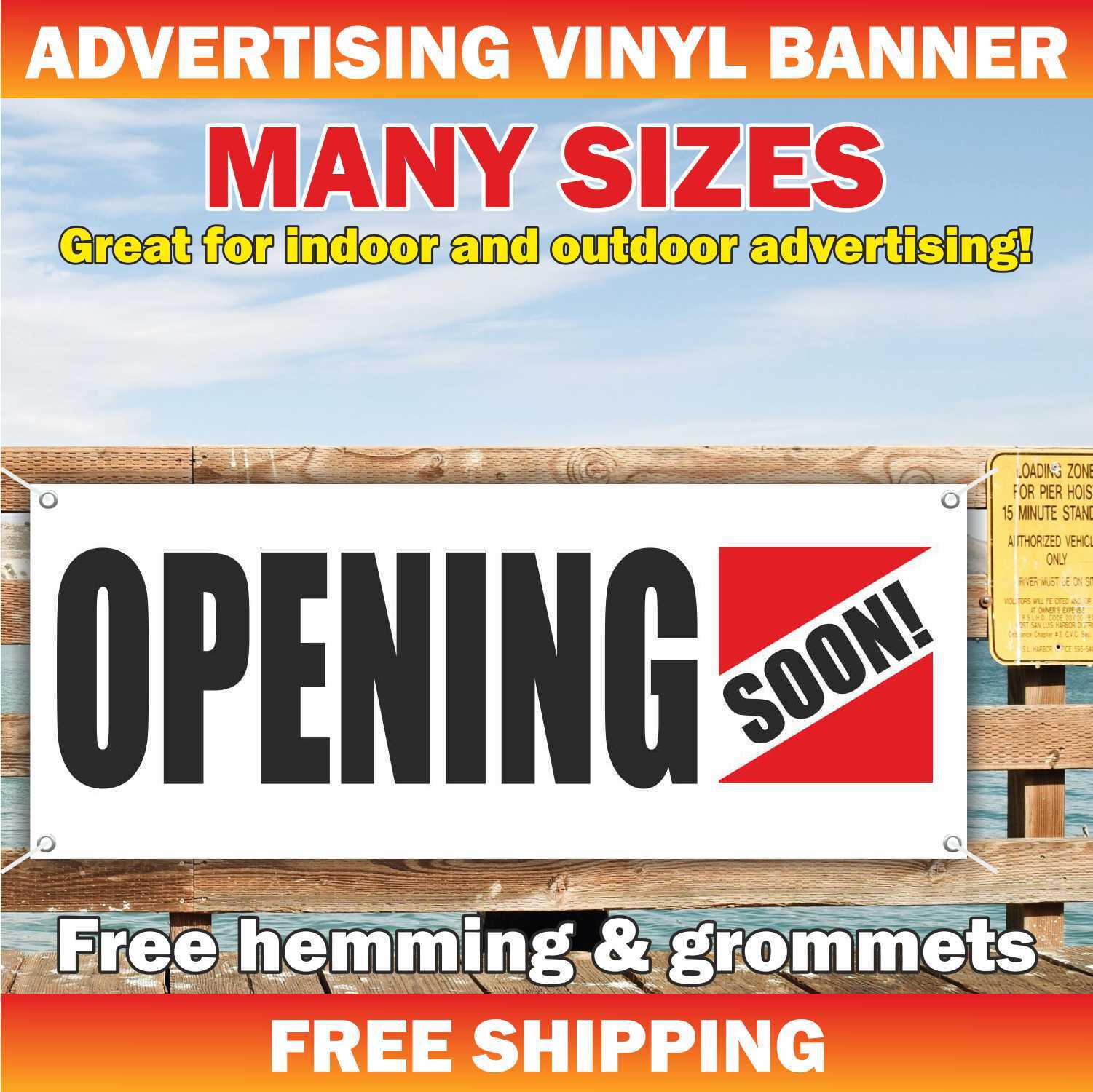 OPENING SOON Advertising Banner Vinyl Mesh Sign Grand Opening New Store Now Open