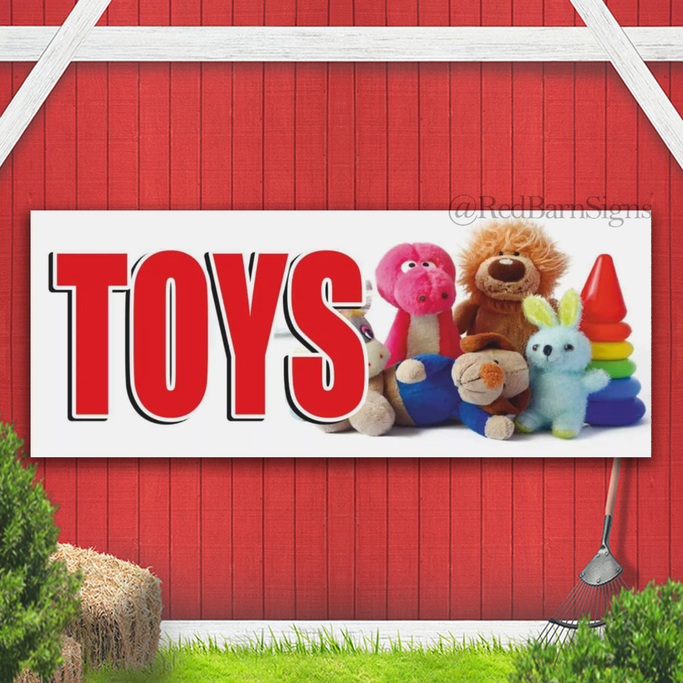 TOYS games kids childish market shop store Indoor Outdoor Banner Sign