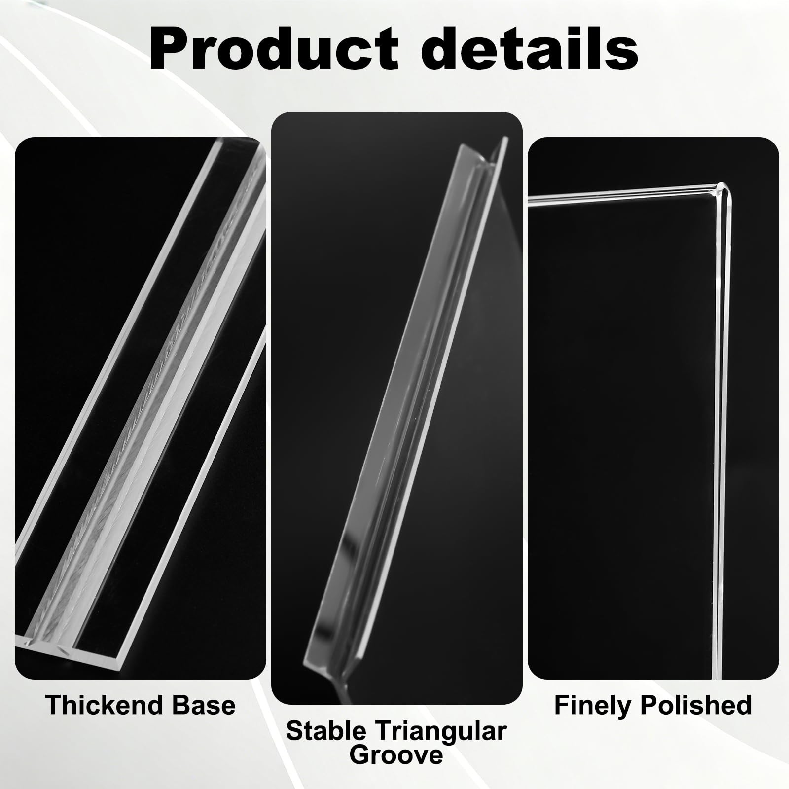 xydstay 8.5 x 11 Acrylic Sign Holder 2 Pack, Vertical T Shape Clear
