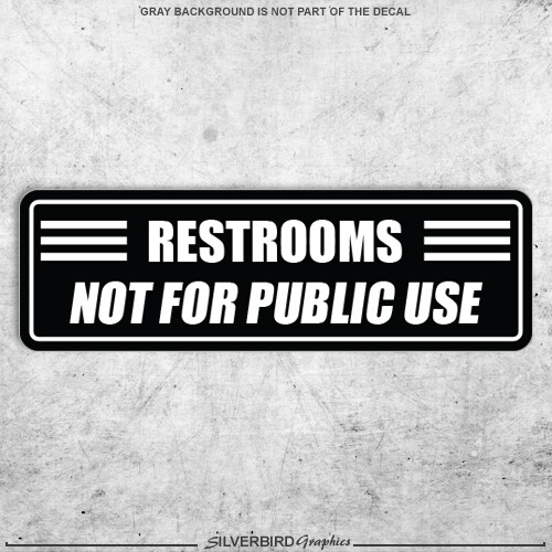 No public restroom sticker business store window vinyl bathroom facility