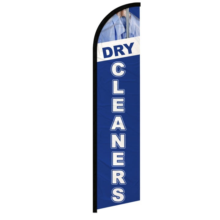 Dry Cleaners (Blue) Full Curve Windless Swooper Flag Laundromat Alteration Flag