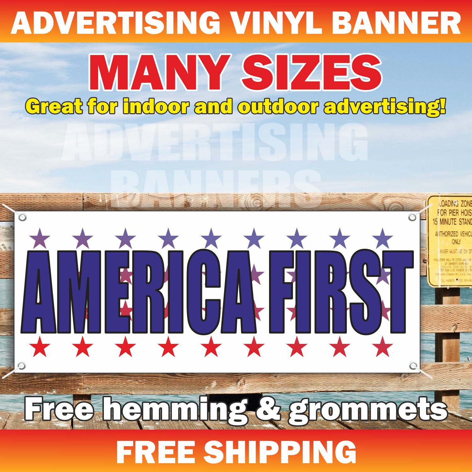 America First Banner Advertising Sign Flag Poster Vinyl or Mesh KEEP GREAT AGAIN