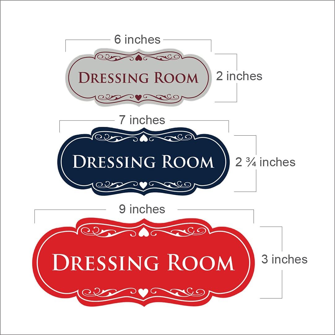 Dressing Room Sign Large Light Gray Designer Decorative Door Sign 1 Pack