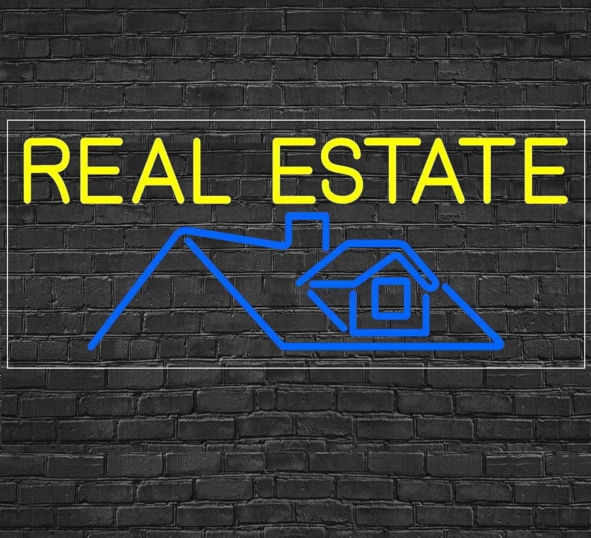 Real Estate Sign for Window/Wall Displays | LED Flex Neon | 32″W x 13″H x 1″D