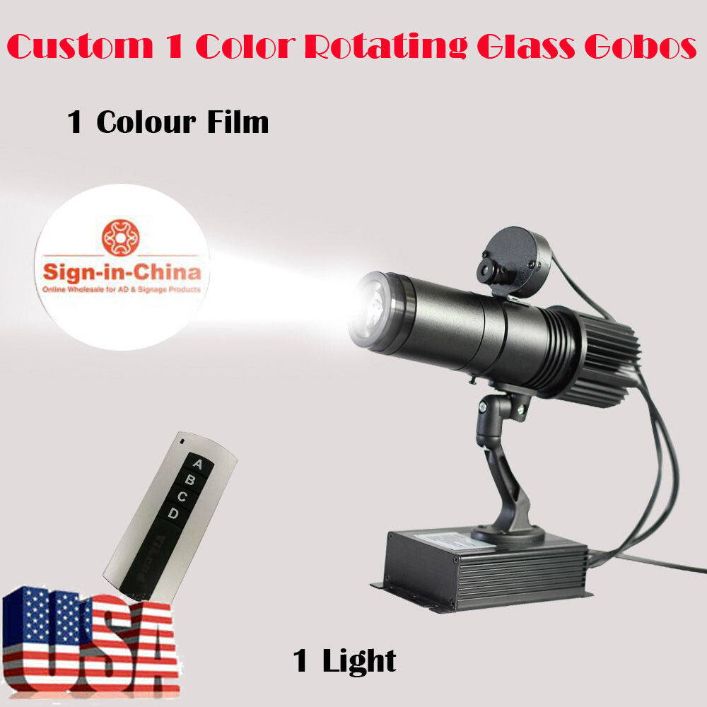 US Indoor 20W LED Gobo Projector Advertising Logo Light Remote Control