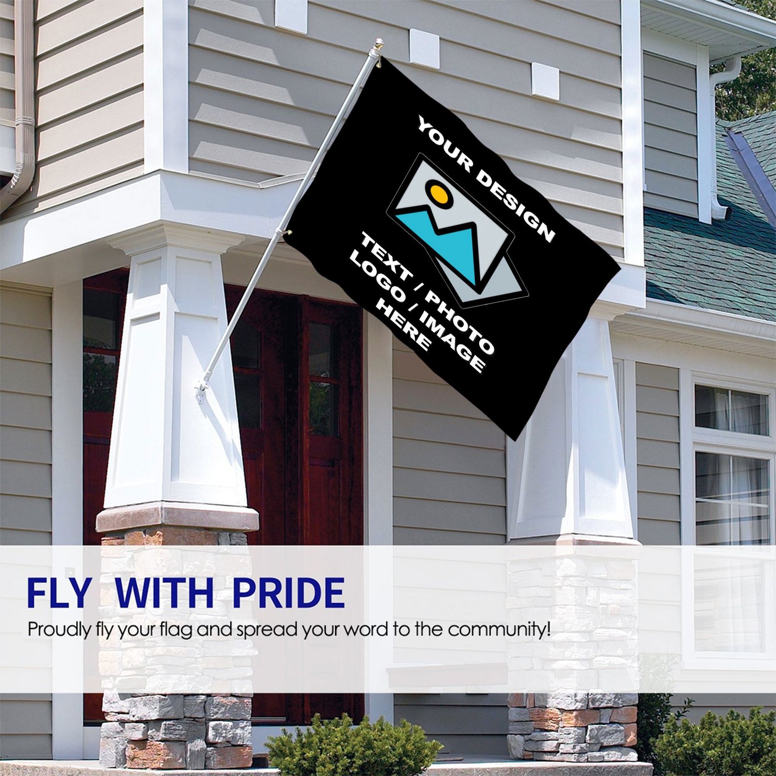 Custom Flag Personalized Flags – Print Your Own Logo Image Text USA