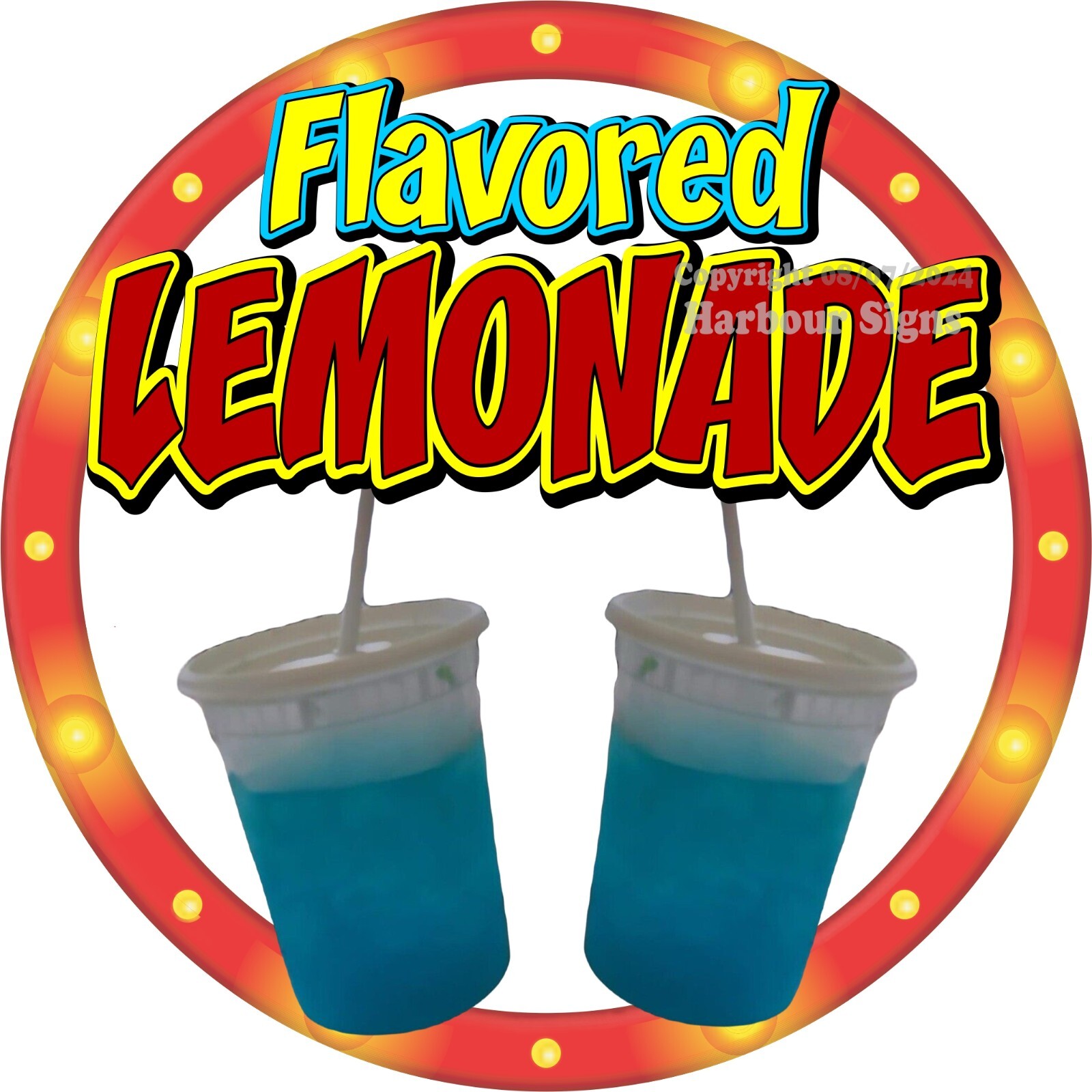 Flavored Lemonade DECAL Snack Concession Food Truck Sticker c2 (Choose Size)