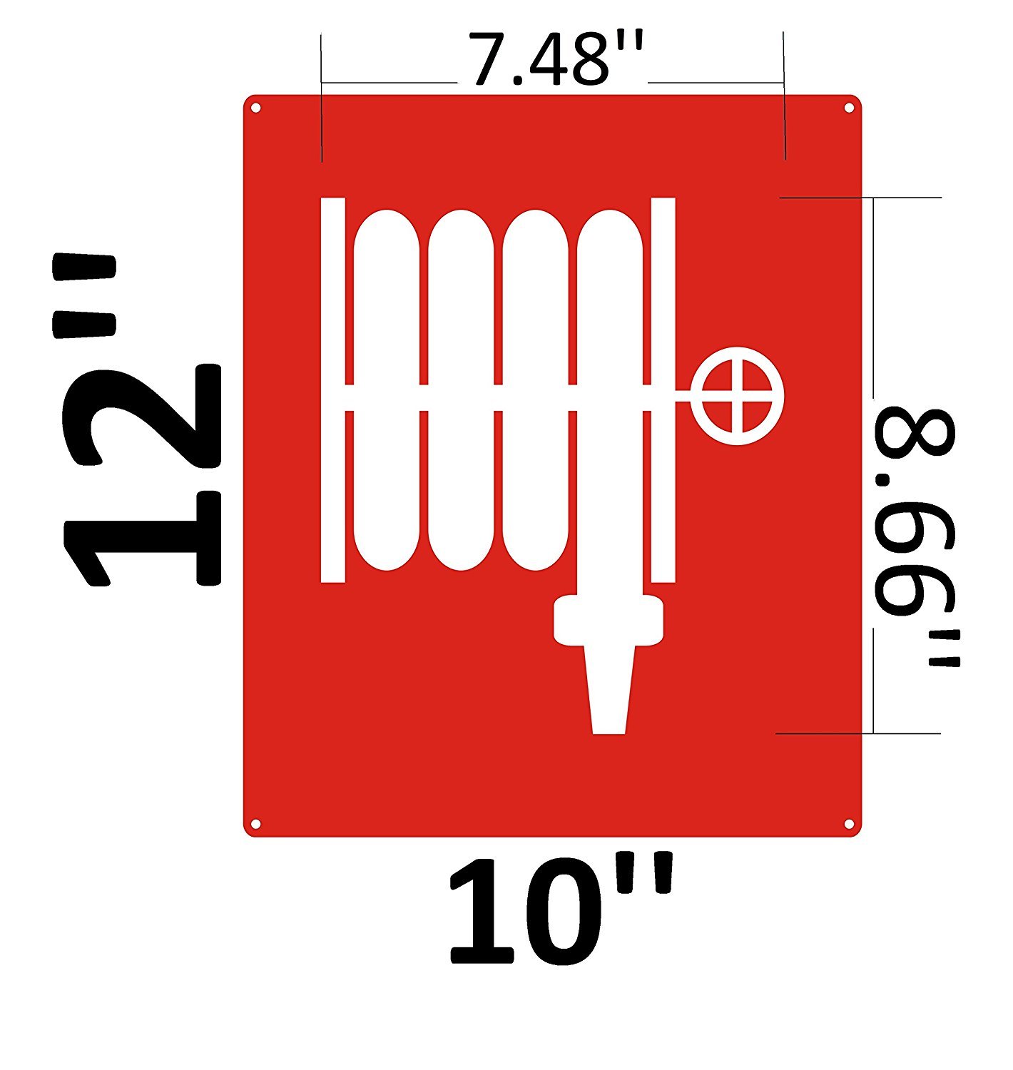 FIRE HOSE SYMBOL sign 10×12 Red Reflective !!!-REF24-1027
