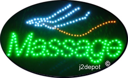 US Seller Animated Massage Led Sign neon lighted. Video inside. 21″x13-1/2″