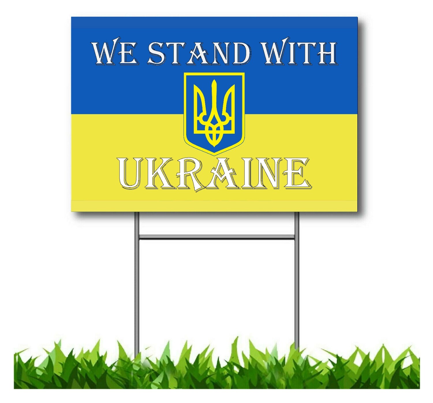 Ukraine Flag Ukranian WE STAND WITH FREE STAKES MADE IN USA FAST SHIPPING