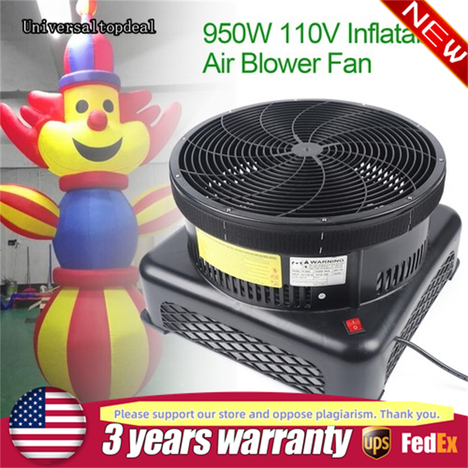 950W Electric Air Blower Fan For Inflatable Dancer Wind Wavy Tube Man Puppet
