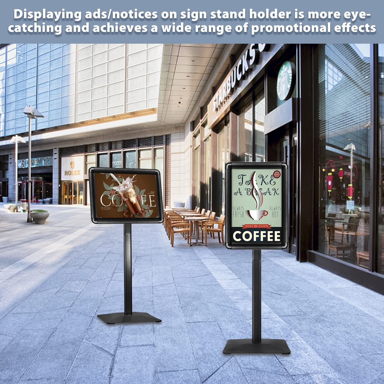 Heavy-duty Poster Stand Holder 11″x 17″ Pedestal Floor Standing Sign Holder V…