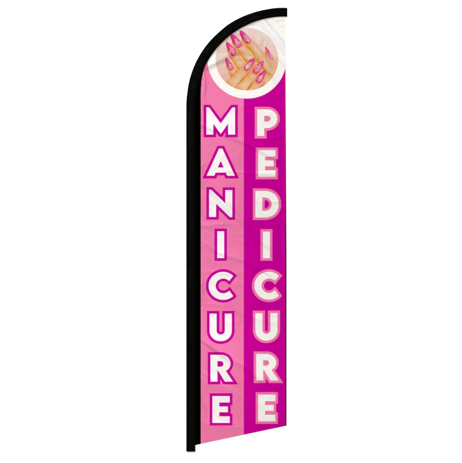 Manicure Windless Full Sleeve Advertising Beauty Nail Salon Banner Flag