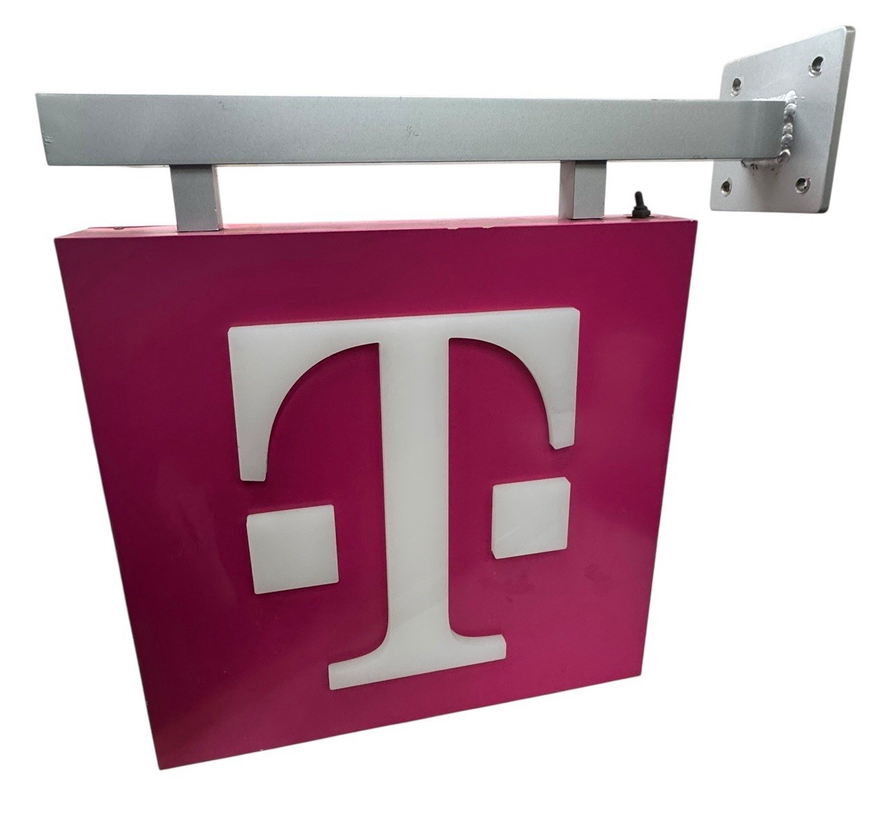 T-MOBILE DOUBLE-SIDED LIGHTED STORE SIGN Hanging Blade Sign Pink & White TMobile