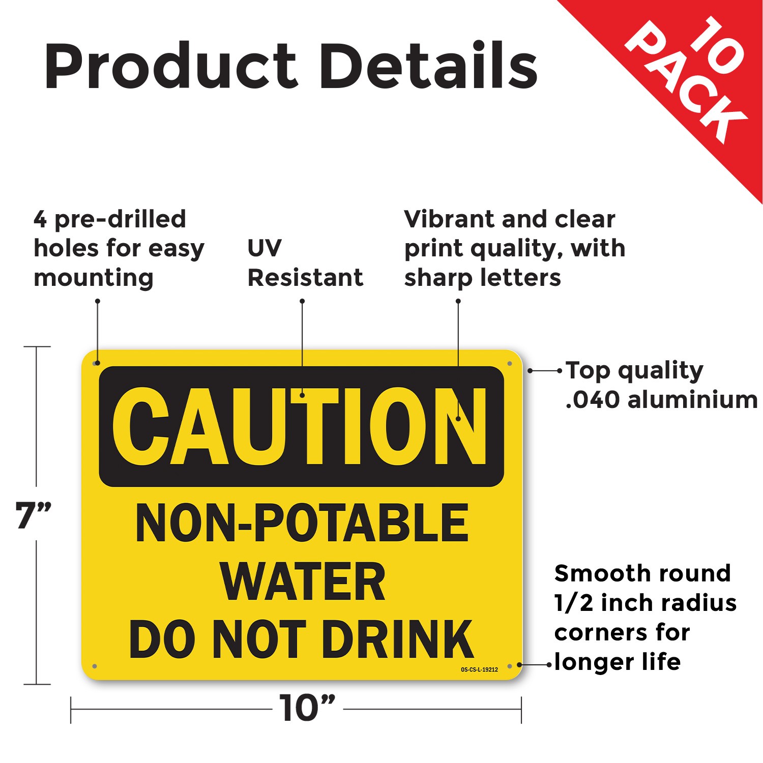 Non OSHA Caution Sign Metal, Plastic, Or Decal – 5 or 10 Pack