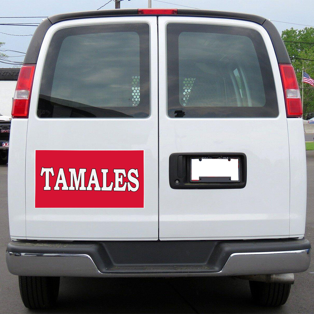 Car Magnet Set of 2 Tamales Food Fair Restaurant Car Advertising Industrial Sign
