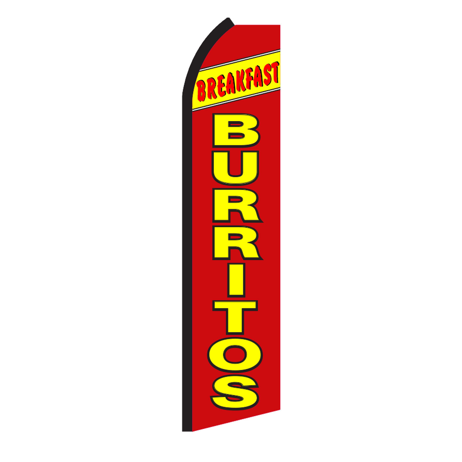 BREAKFAST BURRITOS Advertising Flutter Feather Sign Swooper Banner Flag Only