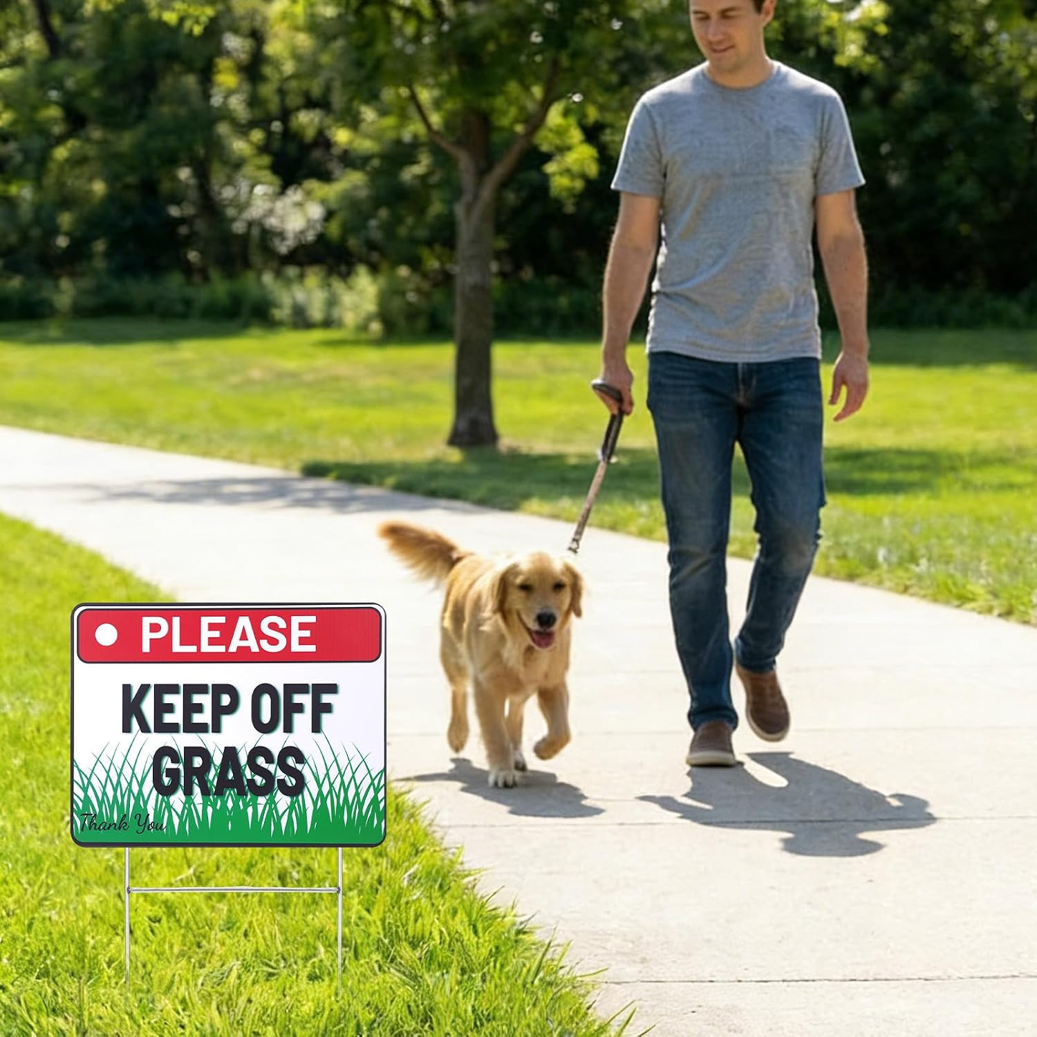 4 Pcs 8 X 12 Inch Please Keep off Grass Sign Double Sided Plastic Lawn Garden Si