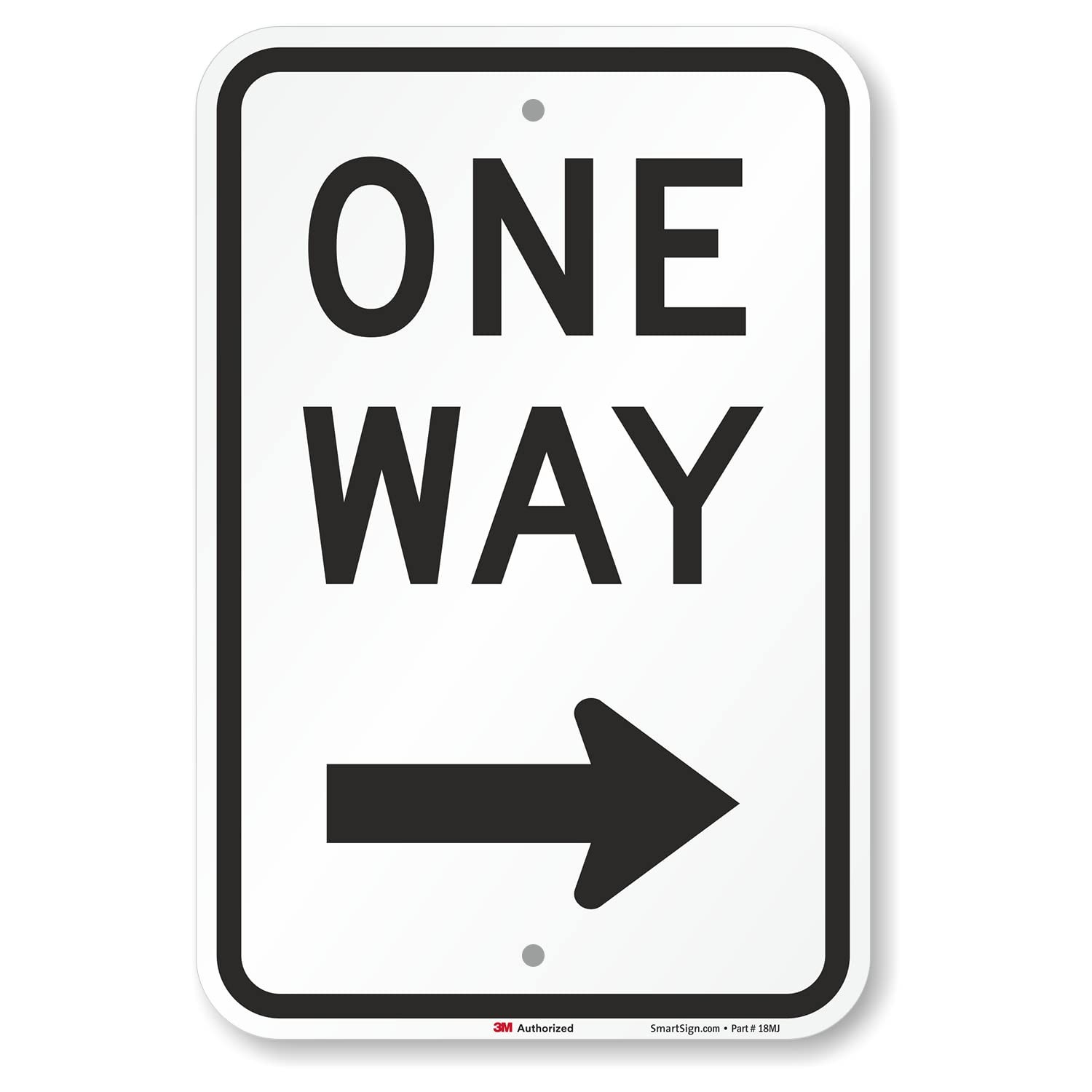 One Way Sign, One Way Sign with Right Arrow 18×12 3M Engineer Grade Reflectiv…
