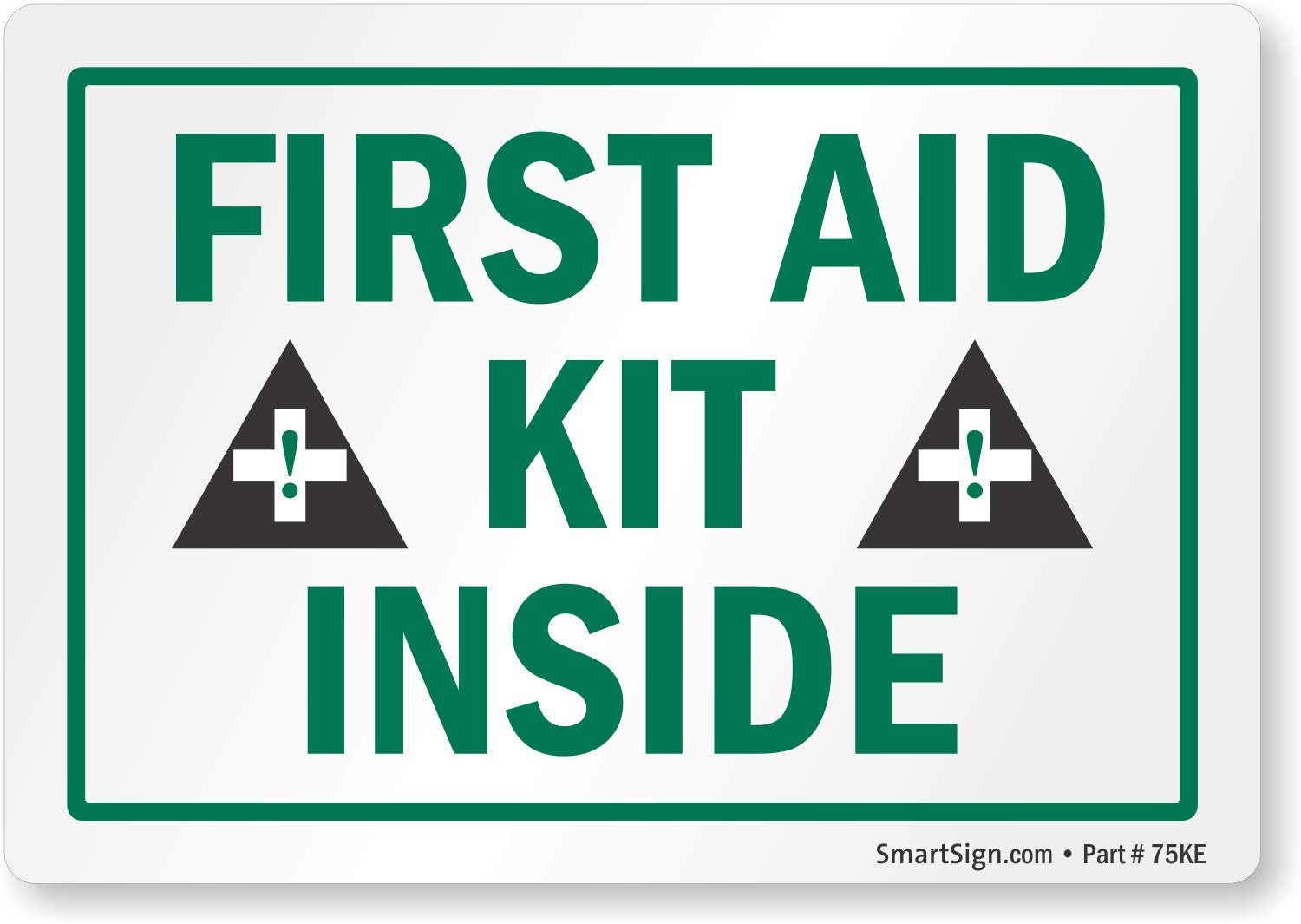 “First Aid Kit Inside” Label | 3.5″ x 5″ Laminated Vinyl