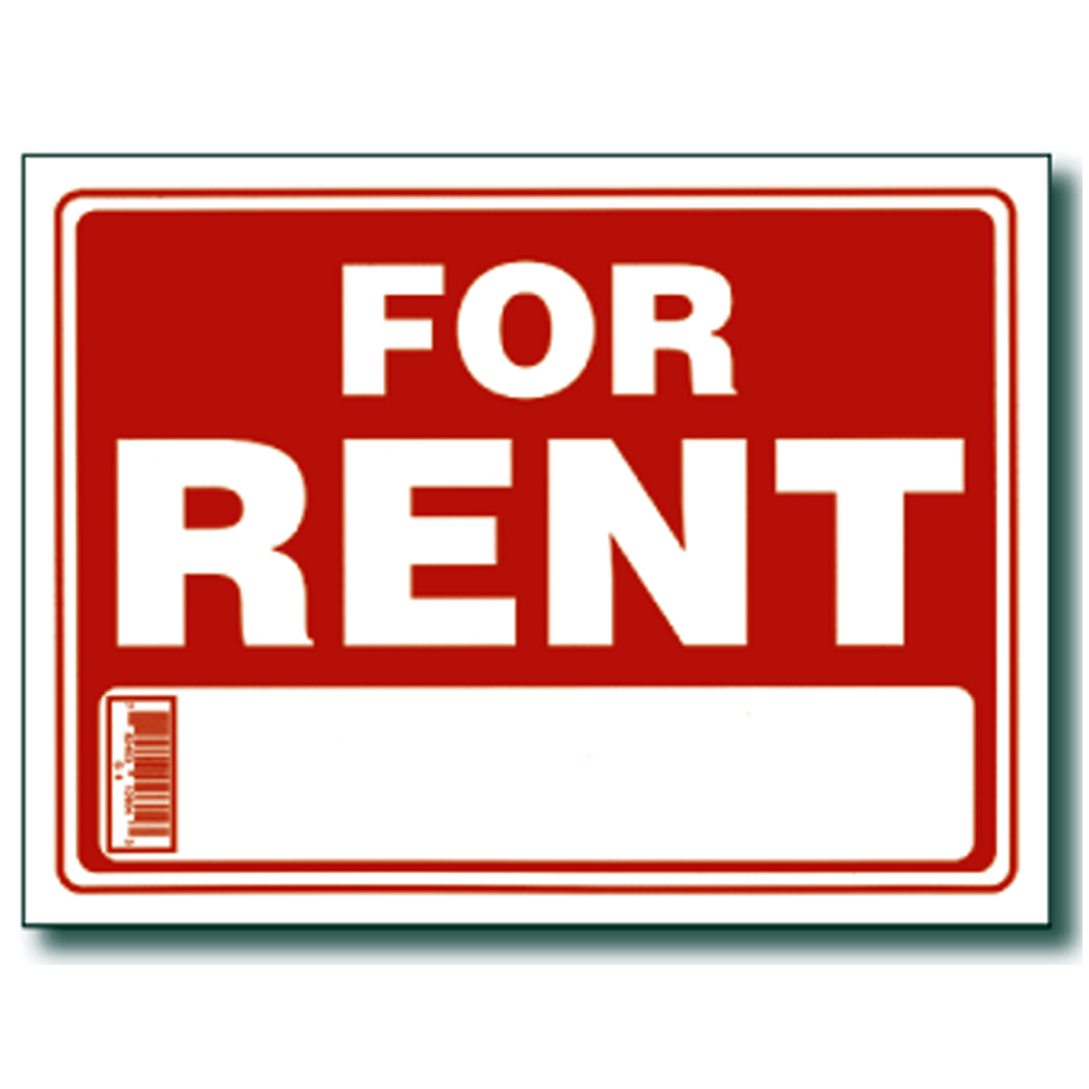 2 Pcs 9 x 12 Inch Red & White Flexible Plastic ” For Rent ” Sign