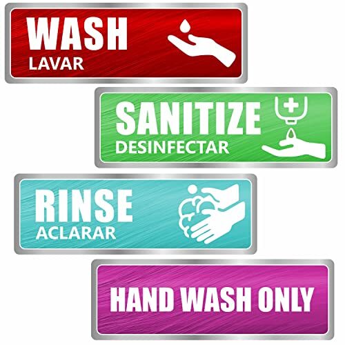 12 PACK Wash Rinse Sanitize Stickers – Great for Restaurants Commercial Kitchens