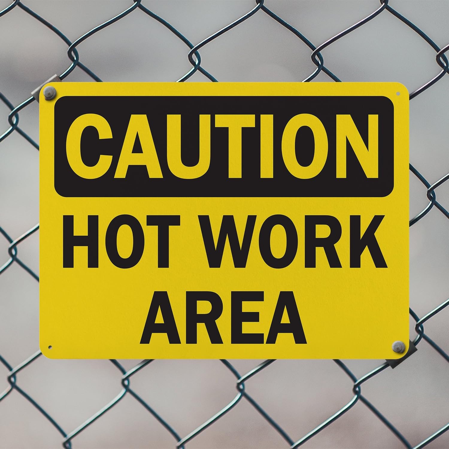 2 Pack OSHA Caution Sign – 14″x10″ Weather Resistant Plastic for Worksite Safety