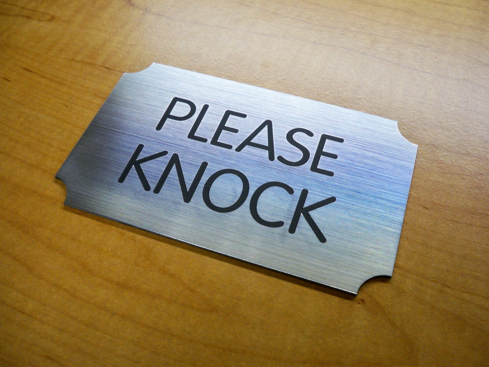 Custom Engraved Brushed Silver 3×5 Office Wall Sign Small Business Door Plaque