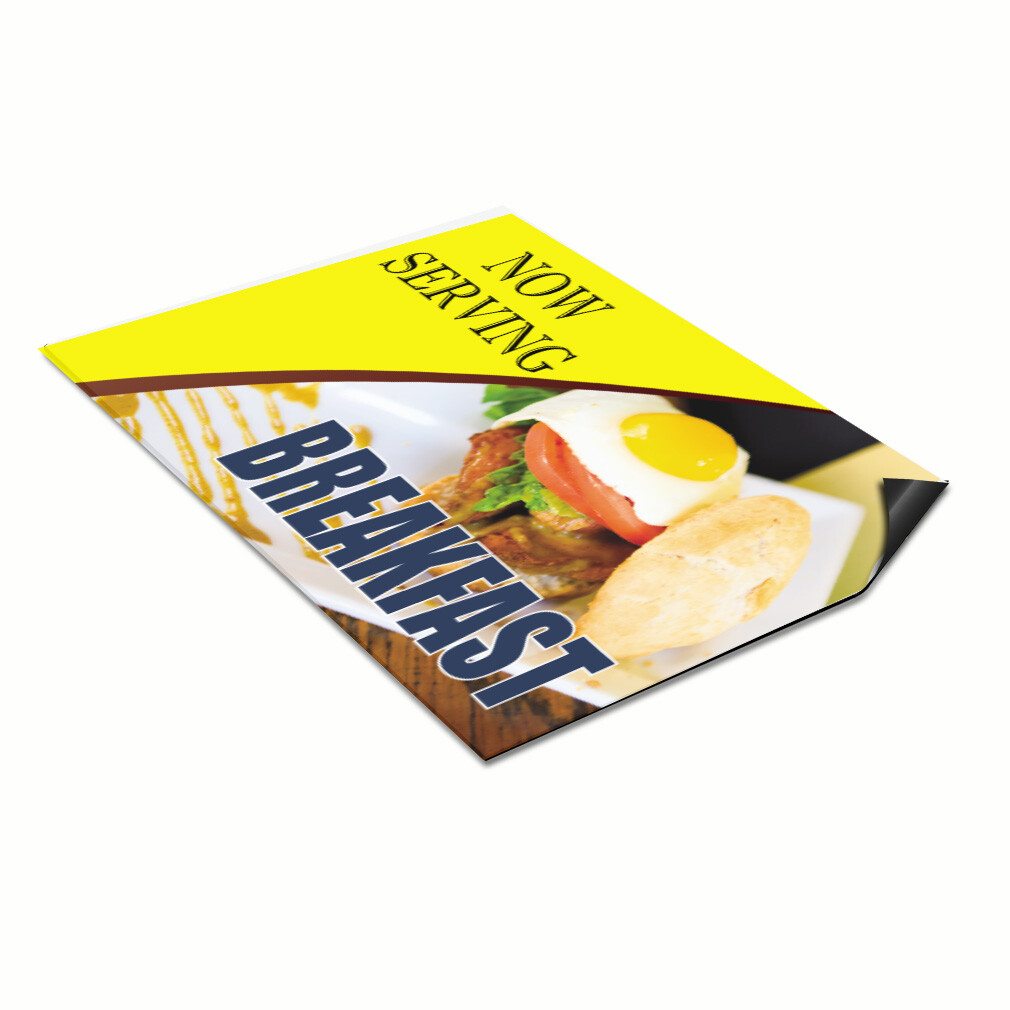 Car Magnet Set of 2 Now Serving Breakfast Advertising Printing G Industrial Sign