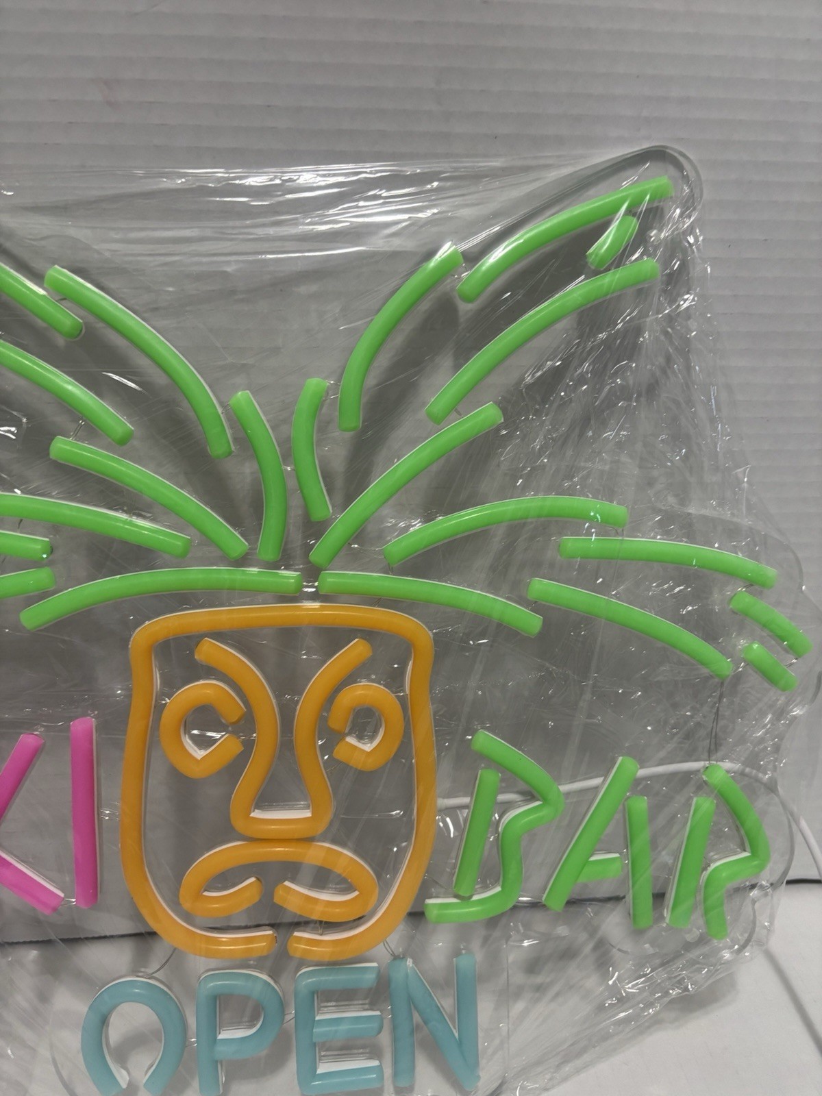 Tiki Bar Open Neon LED Wall Sign Dimmable Store Bar Wall Decor 14″x13″