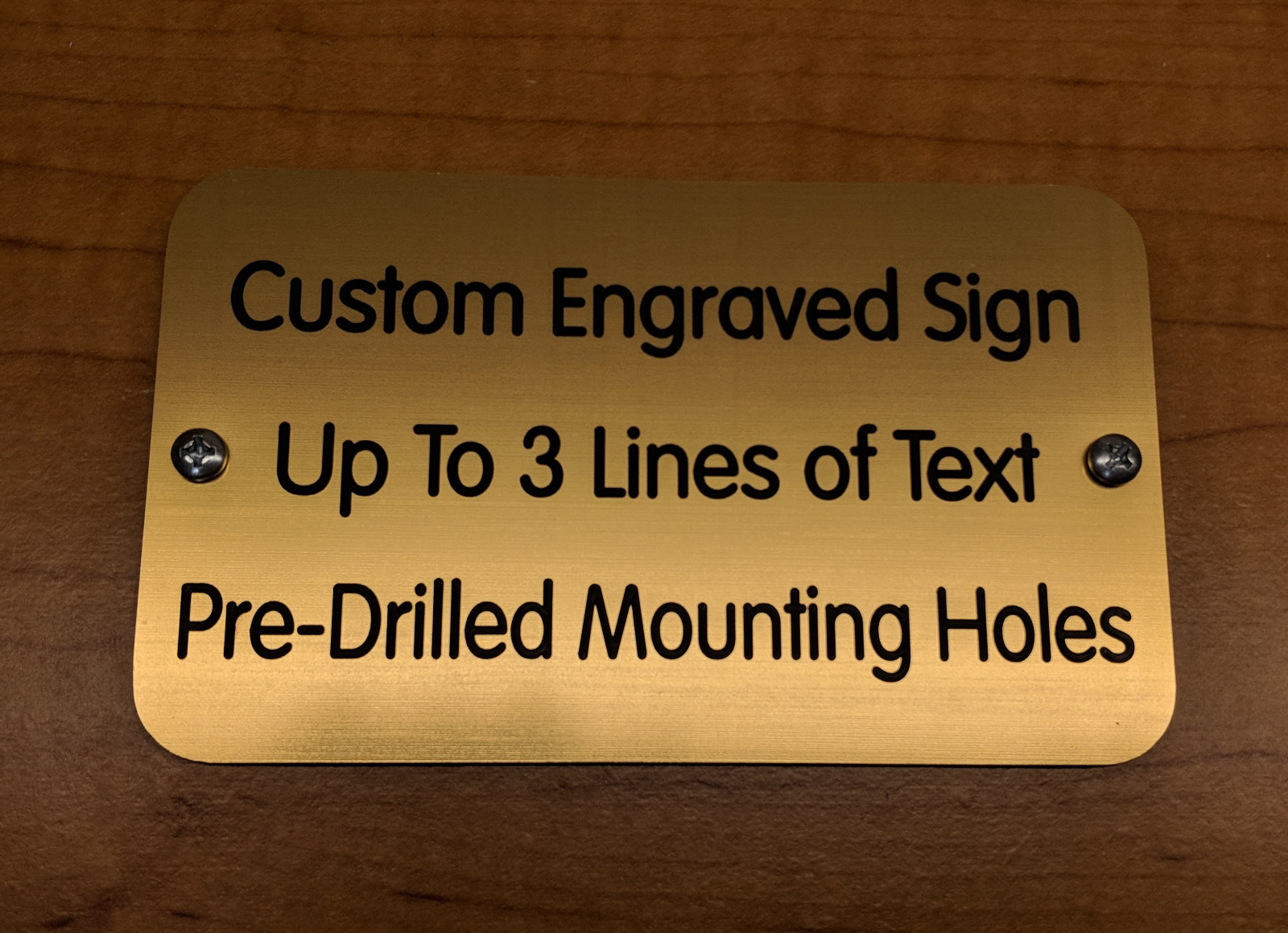 Custom Engraved 3×5 Gold Weatherproof Sign | Barn Shed Deck Fence Memory Bench