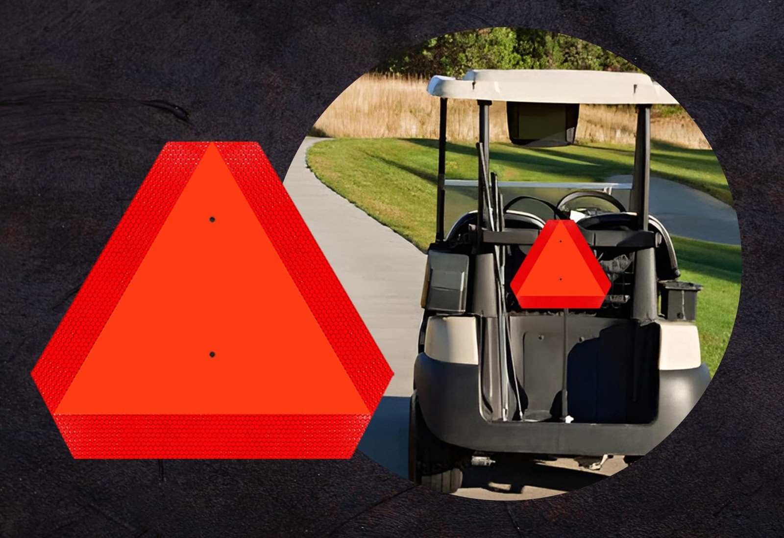 Slow Moving Vehicle Sign Rust Free Aluminum sheet 0.5 mm (Pack of 01) Golf Ca…