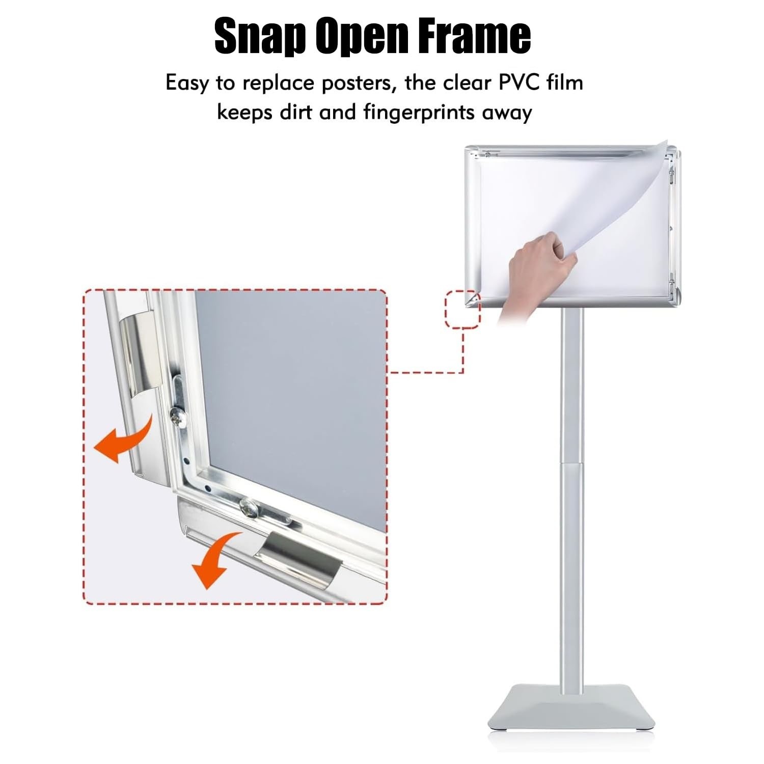 Golemas Sign Stand For Display, 11lbs Integrated Rod Heavy Duty Pedestal Floor