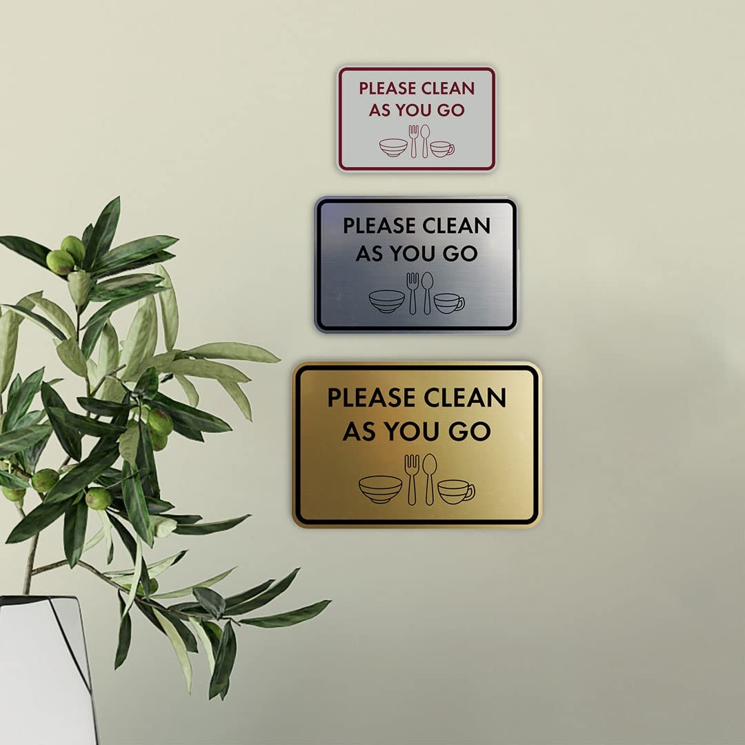 Classic Framed Please Clean As You Go Sign Black Medium Wall Door Notice Decor